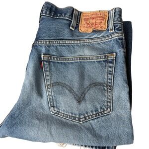 Levi's 505 Regular Fit Jeans Mens 38x30 Y2K Blue Straight Leg Denim
